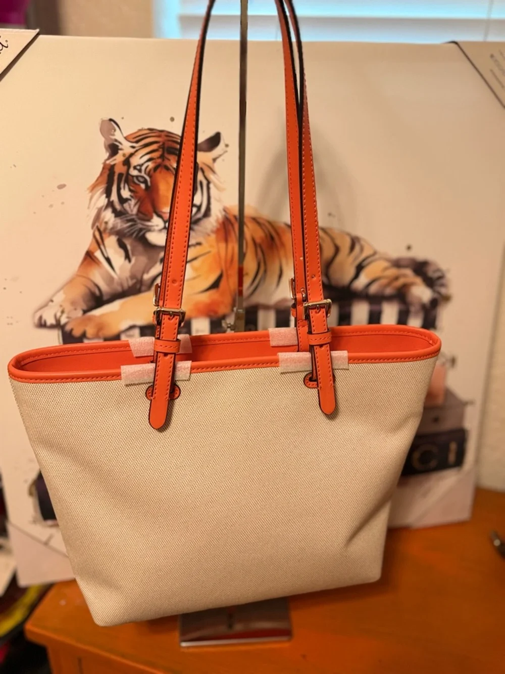 Michael Kors Jet Set Poppy Medium Double Pocket Tote NWT - Picture 4 of 11